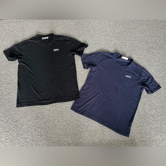 FILA T-Shirt Set of 2 Skylar Tee Shirt Short Sleeve Gym Top Navy Black Medium M - Picture 9 of 13